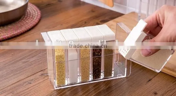 CY136 6 in 1 plastic spice holer Seasoning box
