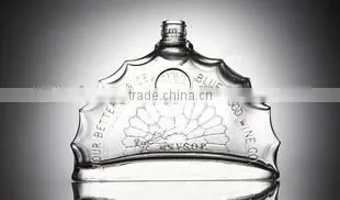 unique shaped wine glass bottle/clear glass bottles with screw cap/odd-shaped glass wine bottle