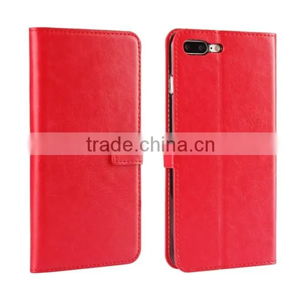 Crazy horse pattern PU leather wallet flip phone Case for iPhone 7 plus