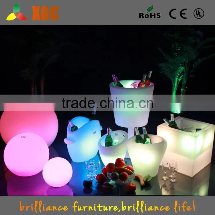 bar and club led glow plastic ice bucket, PE made Ice Bucket GH206