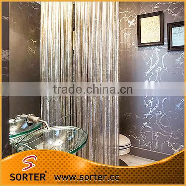 Manufacturer Good Price Metal Sequin Fabric Bathroom Curtains