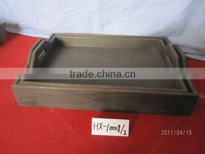 eco-friendly antique carbonized wooden serving tray