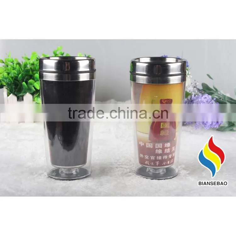 16 oz color changing double wall stainless steel travel mug