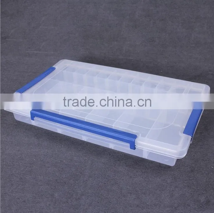 PP Plastic Clear Tool Box Organizer Bin Storage Box With 28 Compartments