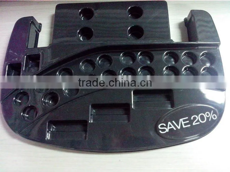 PVC material thermoforming vacuum thick plastic display tray with special design