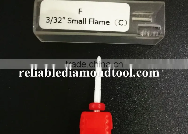 Fine Type Small Flame Head Diameter 2.0MM Polishing Drill Nail Ceramic Drill Bit