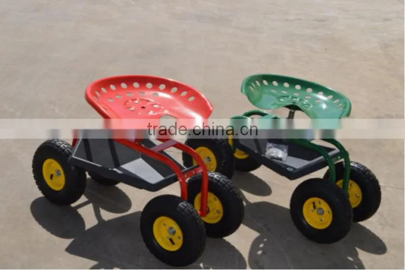 TC4501B Metal seat garden work seat cart with four wheels TC4501B