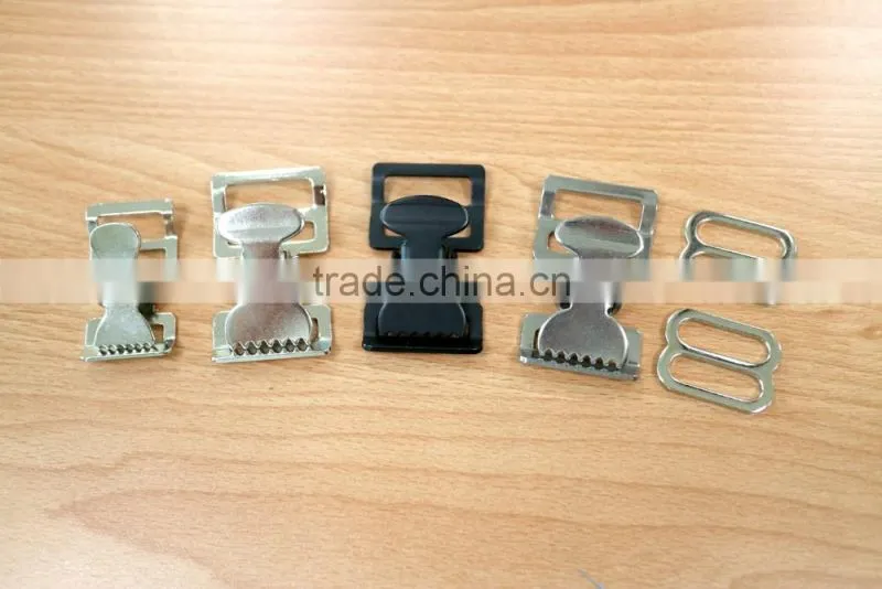 Steel Wire Form High quality End Bar Buckle with prong black color, nickel plate, Brass Plate