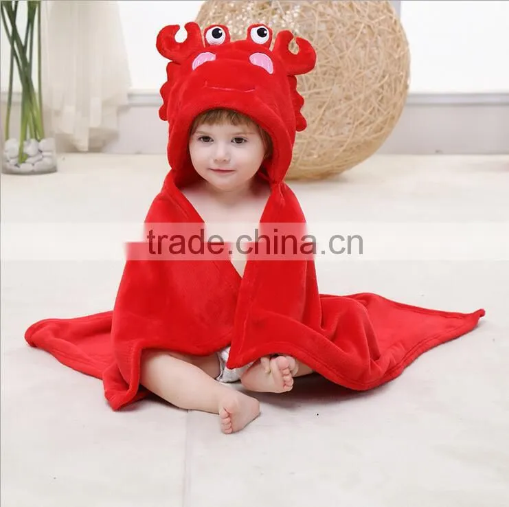Wholesale animal shape baby bathrobe with hood baby blankets