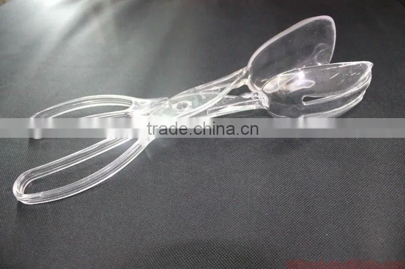 2 in 1 colorful plastic salad spoon and fork