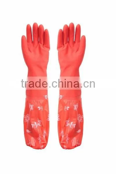 Long Latex Fleece Warm Dishwashing Gloves for washing cleaning