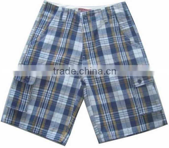 HOT-SELLING MENS CHECK BERMUDA STOCKS BU-011A
