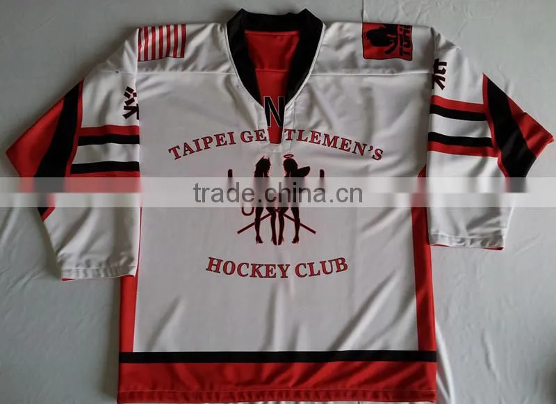Hongen apparel Royal blue custom printing ice hockey goalkeeper clothing and jersey