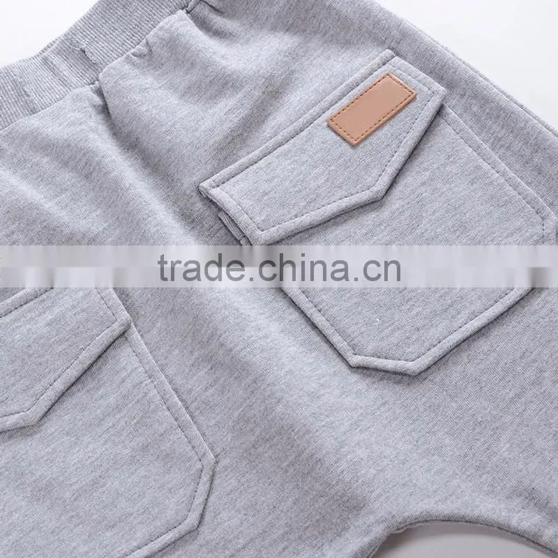 Blank french terry kids fashion pants design new style boys harem pants