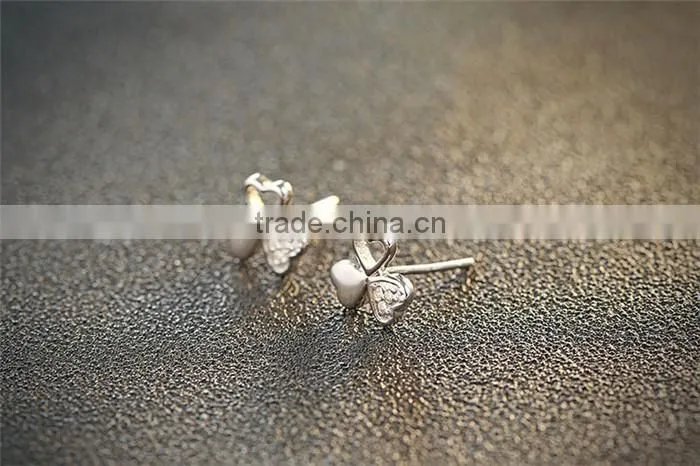 925 sterling silver Lucky clover classic Smart stud earring wholesale for ladies
