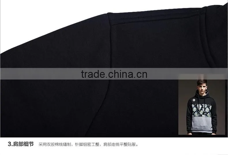New Style Hot Selling Cotton Fleece Men Hoodies China Wholesale Custom Floral Print XN-PS16004