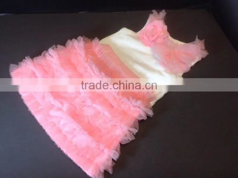 Sweet Girls Pink Ruffle Tulle Pettiskirts Set Boutique Chiffon TuTu Dresses