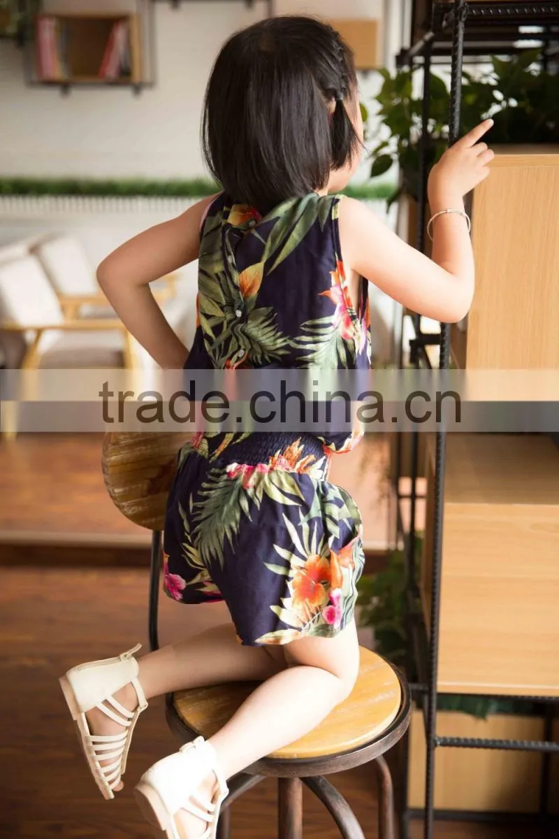 fashion off shouder 100% viscose set summer sleeveless cloth set girl shirt and printed flower soft handfeel cloth