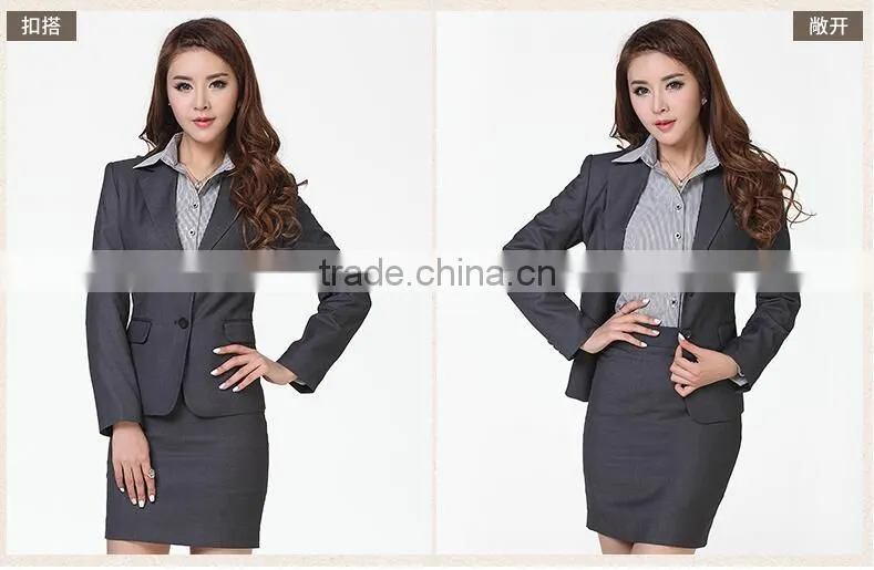 latest design ladies fashion slim formal skirt uniform suit