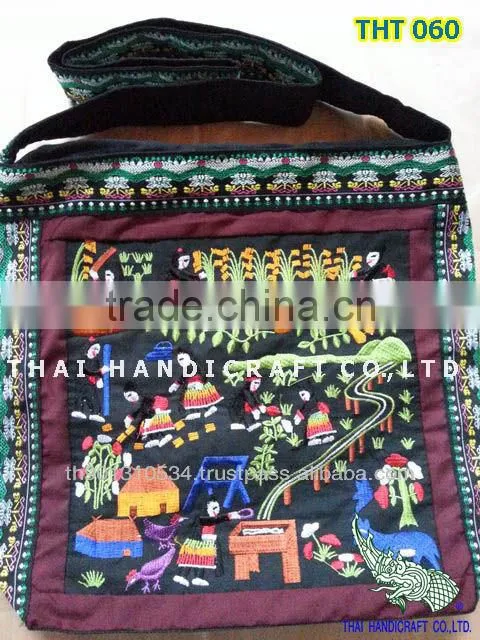 Thai Embroidered HMONG Hill Tribe Tote Hand Bag