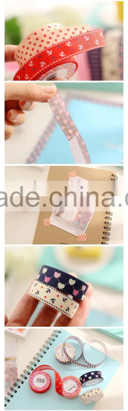Decorative double or single face satin ribbon with printing