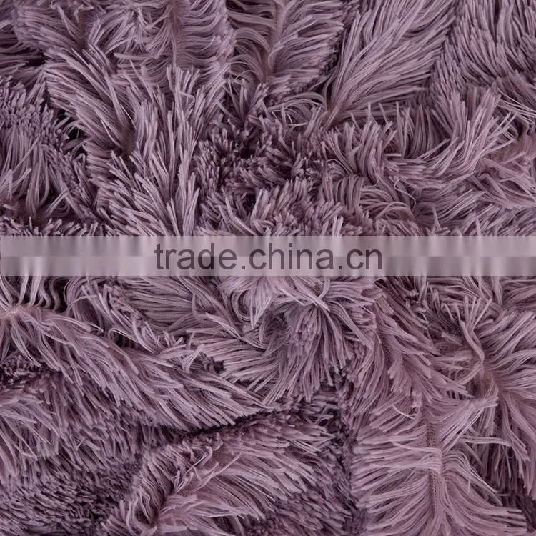 fashion pattern pv long pile fake fur throw micromink blanket