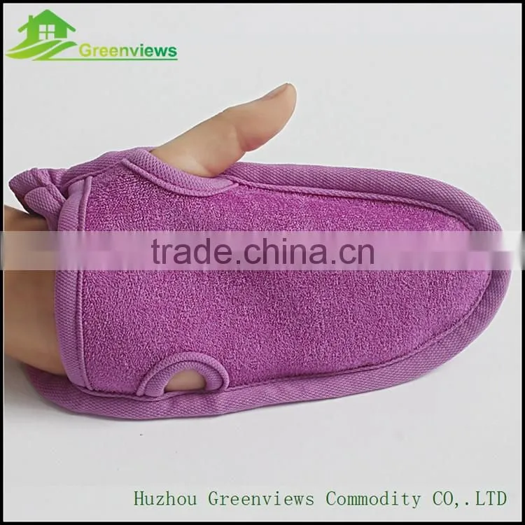 Wholesale bath sponge brush shower scrubbers nylon exfoliating bath glove