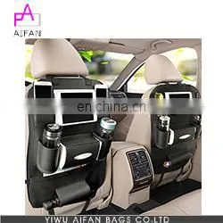 PU Leather Backseat Car Organizer with Table Tray for Baby Foldable Dining Table Desk