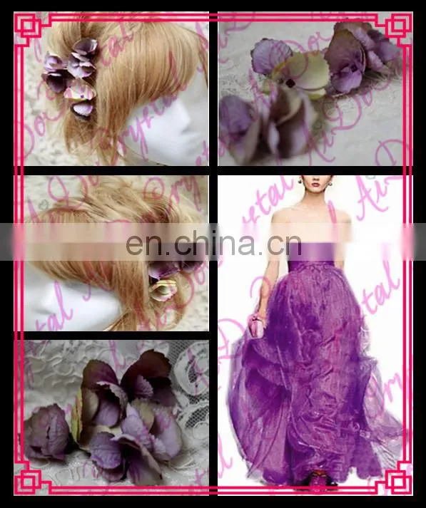 Aidocrystal purple wedding party hair accessories purple hair clip floral tiaras