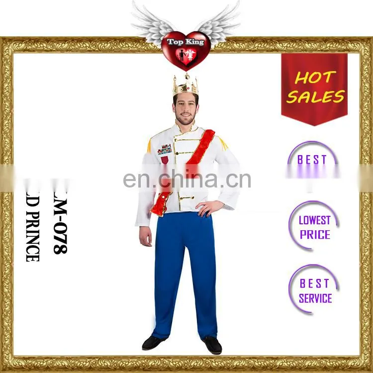Male Festival Cosplay Costume Gold Prince Costumes for Christmas