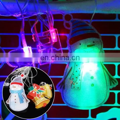 4m 20 LEDs Life Waterproof RGB Modeling String Lights Christmas Snowman Without End Joint and Controller, AC 110V-220V