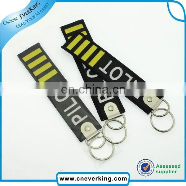 key ring Type and fabric Material embroidery keychain
