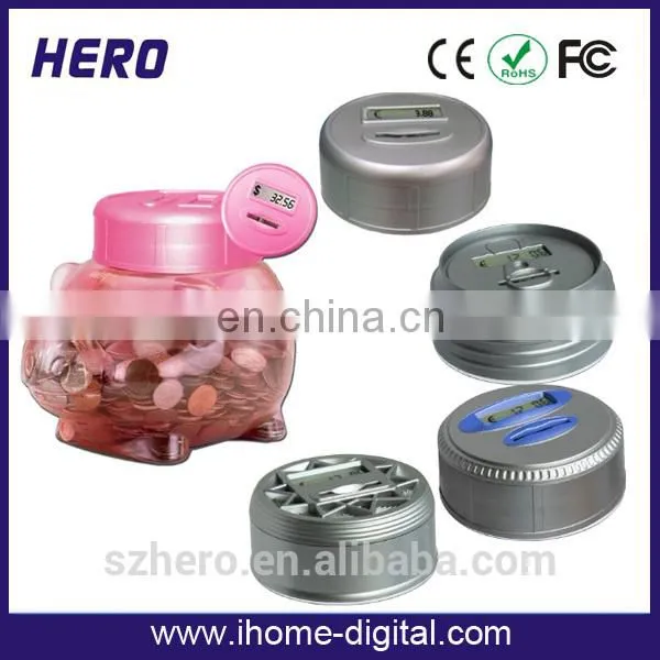 Digital transparent money saving jar custom coin bank for kids made in China