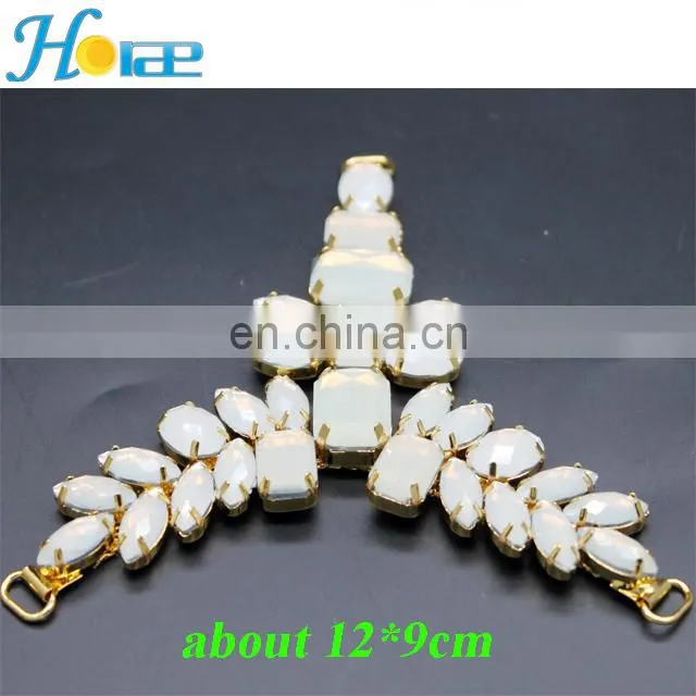 hdt360 new arrival acrylic rhinestone metal sandal ornament shoe chain for lady