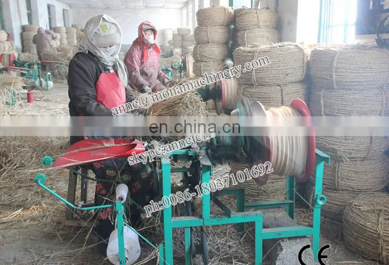 Manual grass rice wheat straw rope knitting twisting making machine