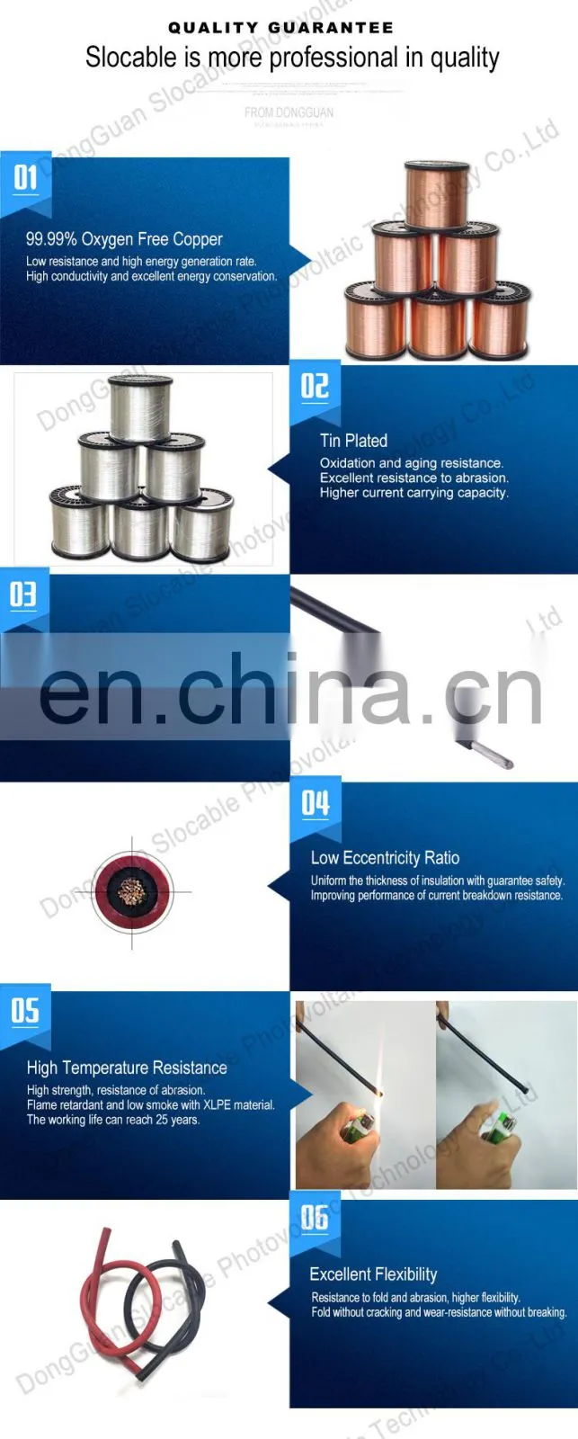 Slocable UV Resistance XLPE Twin Cores 4mm2 Electrical Cable Wire