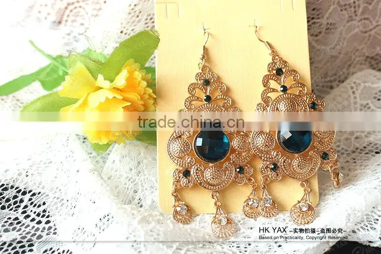 W1031 Fashion acrylic rhinestone hoop earrings,large acrylic rhinestone hoop earrings