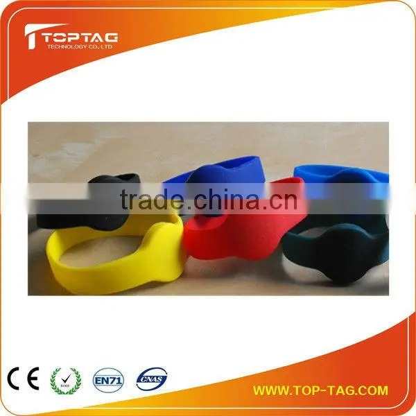 2014 13.56MHz Silicone RFID Wristband RFID bracelet with soft printing