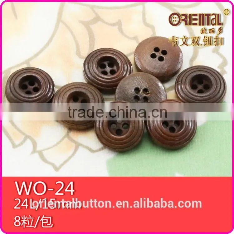 holes dark brown engrave pattern raw material wood button