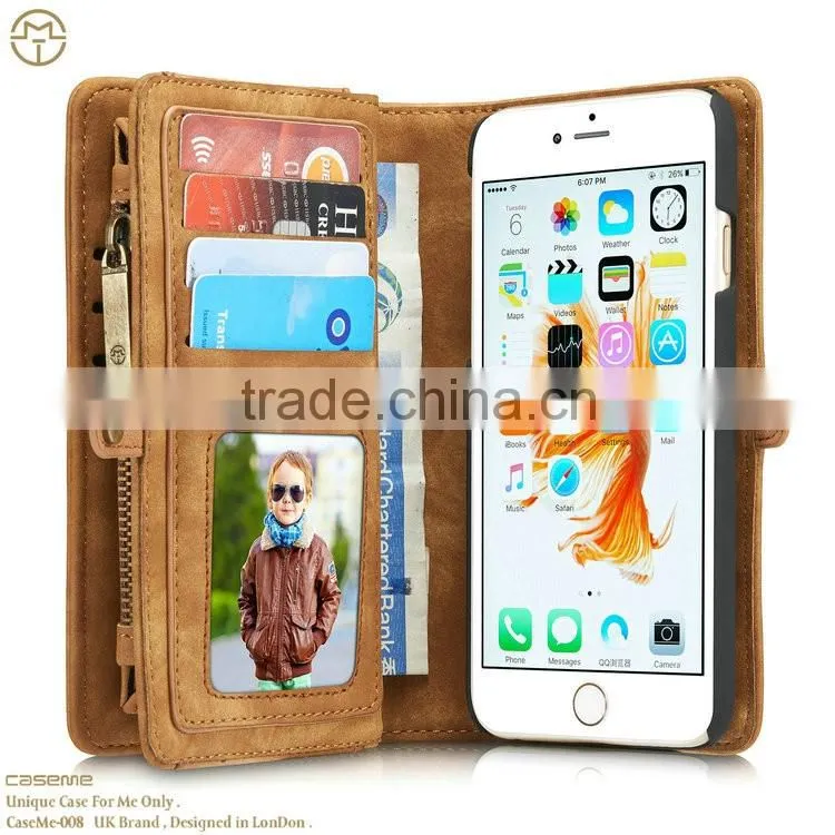 CaseMe cell phone case card holder wallet for iphone 6 genuine leather case