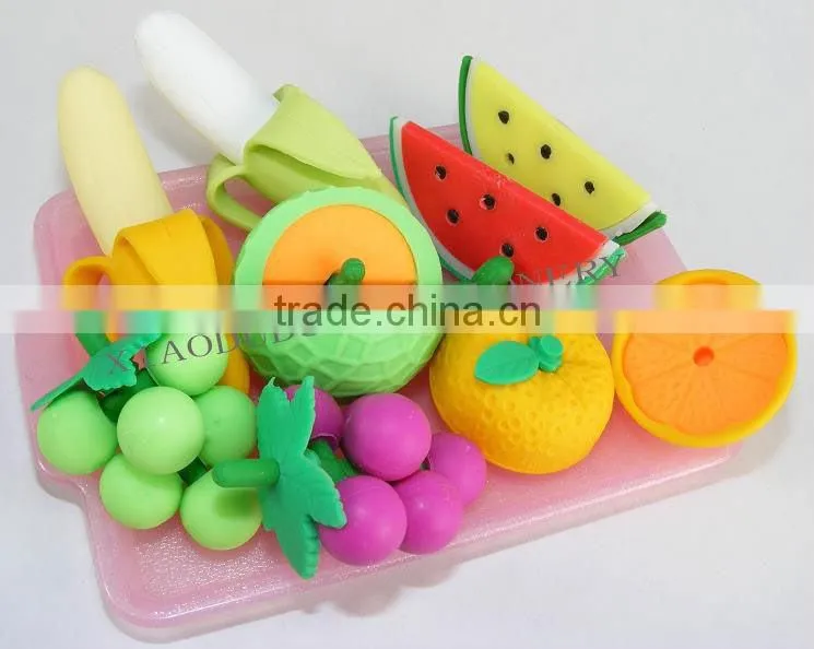 cute 3D fruit shaped erasers