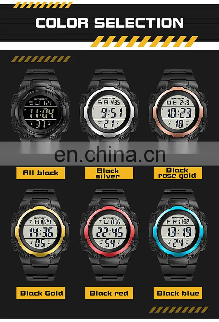 Sanda 2012 Private Label Electronic Mens Fashion Watch Waterproof Luminous Alarm Sport LED Digital Watches