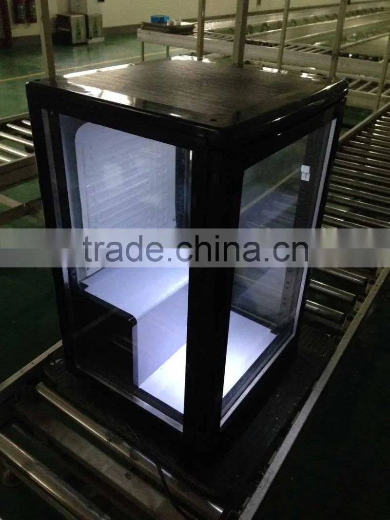 68L display refrigerator showcase with three glass windows