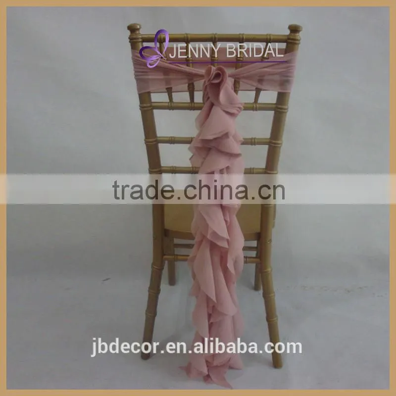 C202B decoration wedding cheap grey chiffon chair sash