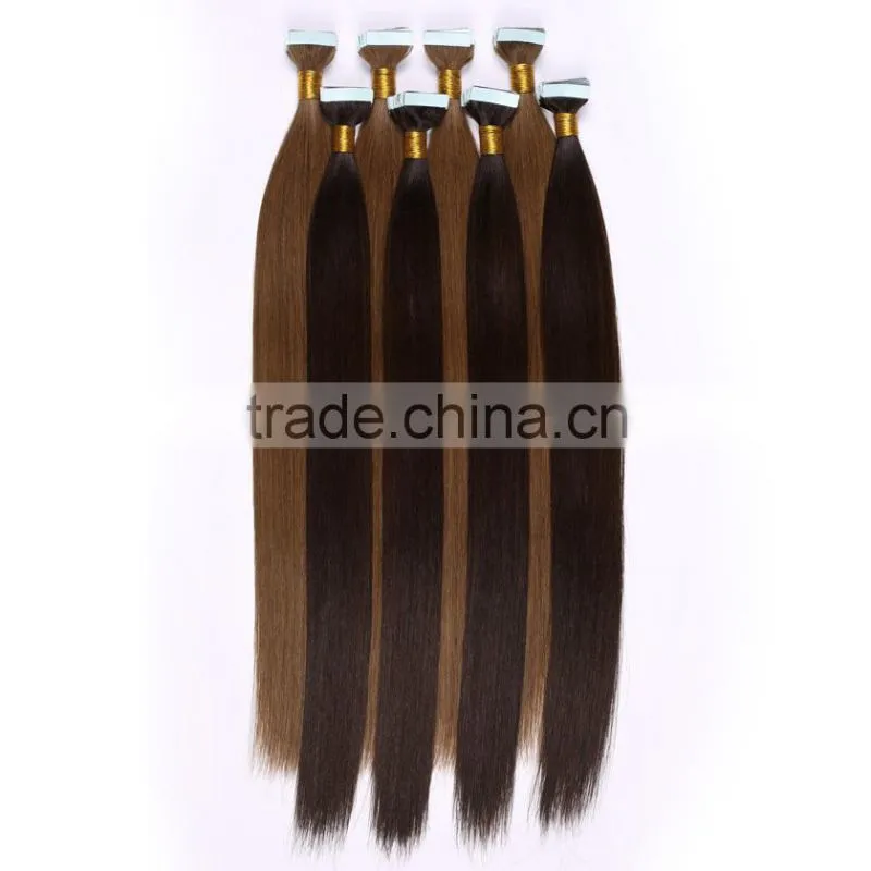 cuticle silky Mongolia Malaysia Peruvian Russian European Indian Brazilian PU Skin weft remy tape hair