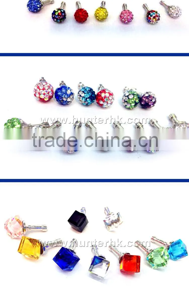 Glaring Diamond Ball Cell Phone Dust Plug Charm