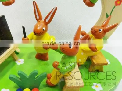 Wooden Easter Rabbit School Table Decoration