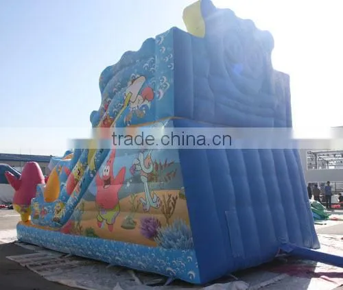 hot sale inflatable slide sponge bob indoor playing equipment