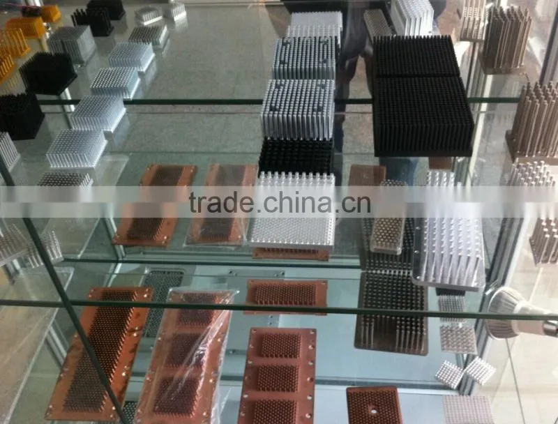 Low price customized black anodized 1070 aluminum cold forging pin fin heatsink (cold forging heatsink)