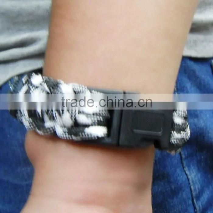 fashion paracord survival bracelet with compass